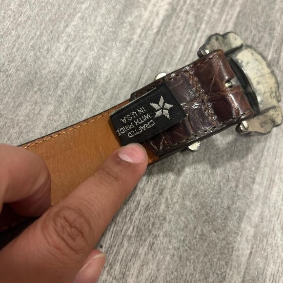 Brighton Women's Brown and Silver Belt - Picture 6 of 7
